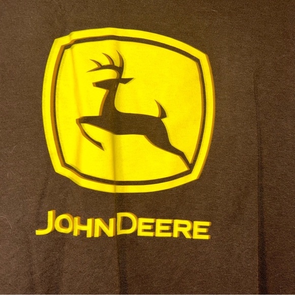 Men John Deere brown/yellow trademark logo Tshirt 2x xxl - Picture 1 of 4